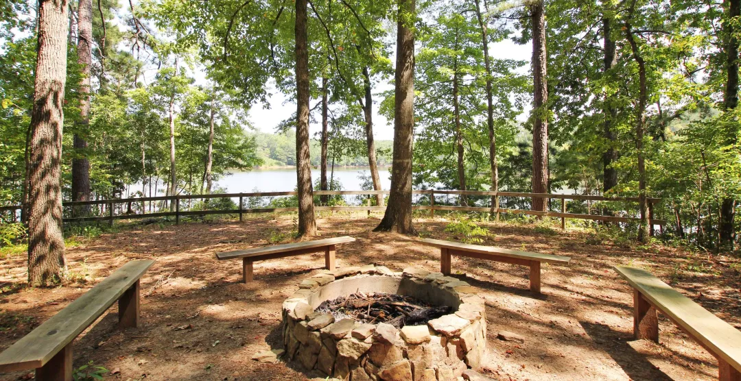 Cherokee Outdoor YMCA fire pit on lakefront