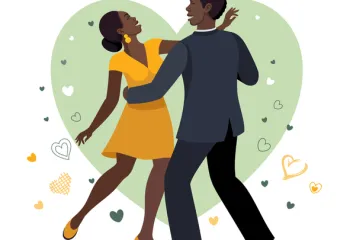 Man and woman dancing.
