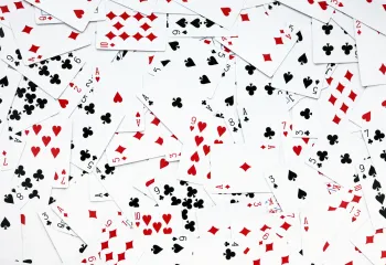 a pile of playing cards 