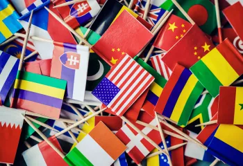 a piles of different flags