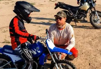 Be crash free instructor with a dirt bike rider