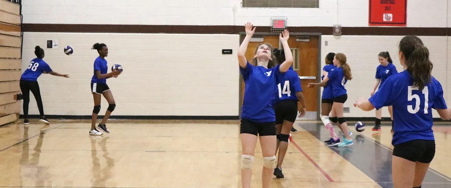 YMCA volleyball practice
