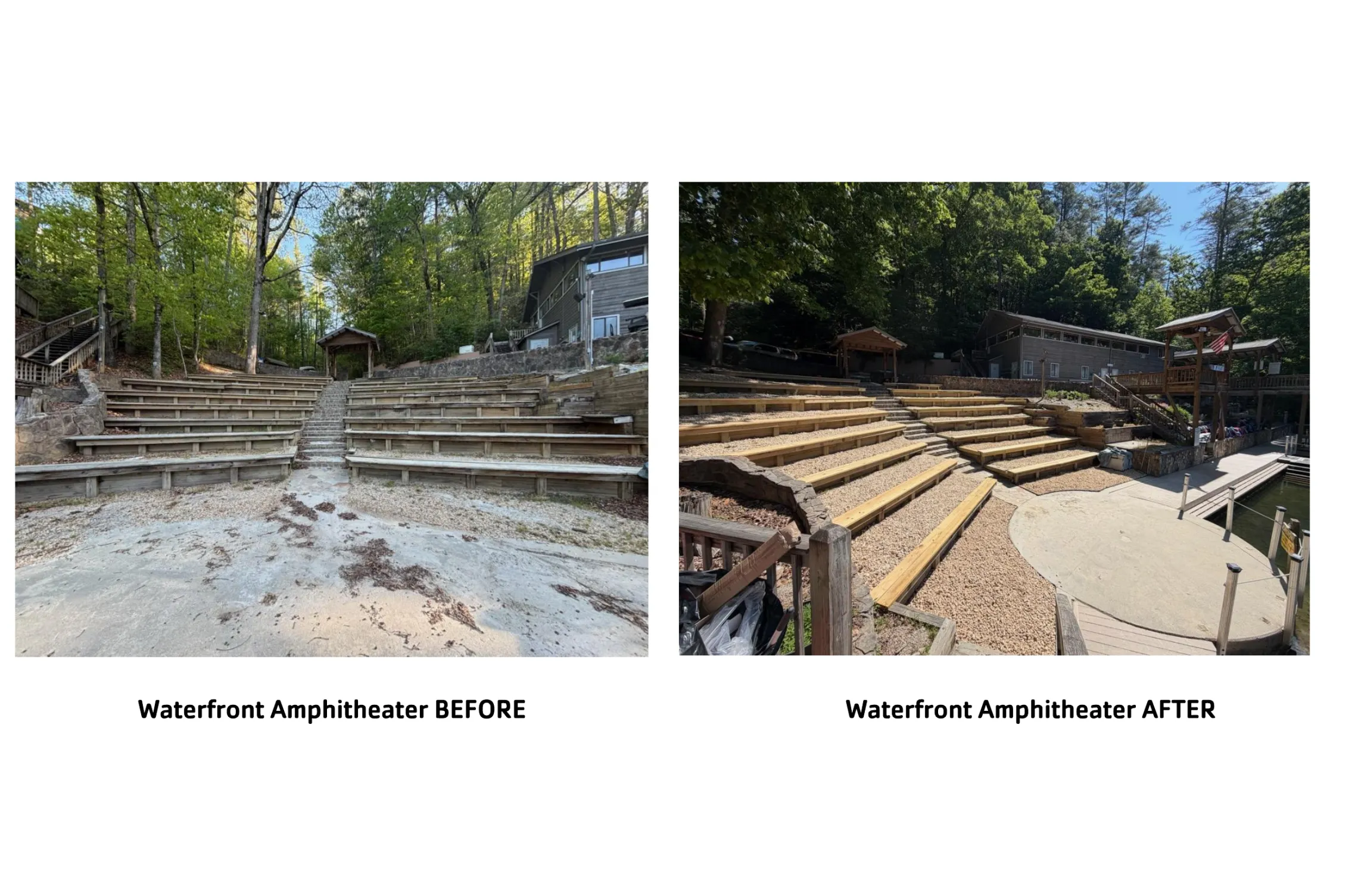 Waterfront Amphitheater before and after pics