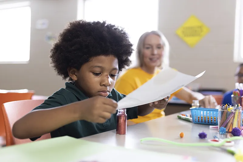 Child doing an art project