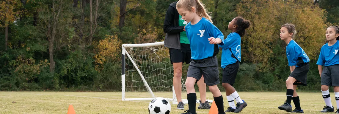YMCA soccer practice