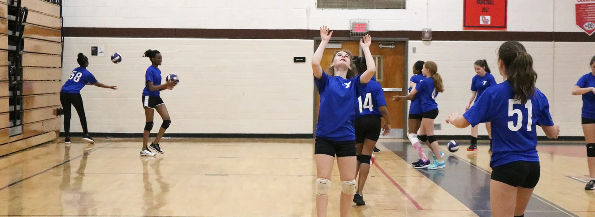 YMCA volleyball practice