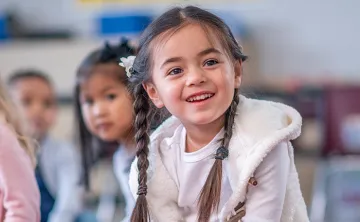 Young girl in her classroom