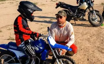 Be crash free instructor with a dirt bike rider