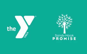 YMCA logo and Sandy Hook Promise logo
